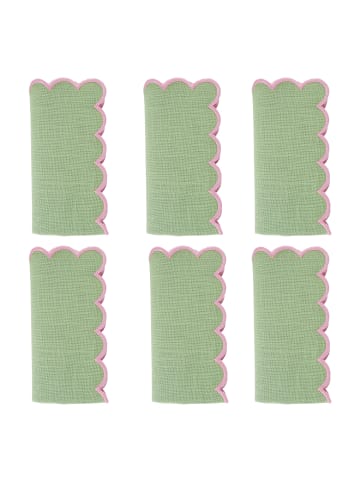 Butlers Serviette SUMMER CHEER 6er-Set in Grün / Pink