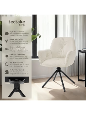 tectake Drehbarer Armlehnstuhl in Samtoptik, gepolstert, , 56,5 x 54 x 86 cm