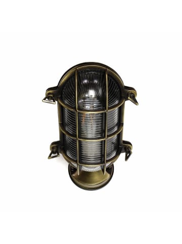 Licht-Erlebnisse Außen Wandlampe (B)16.5 x (H)13.5 cm in Messing AntikMessing Antik