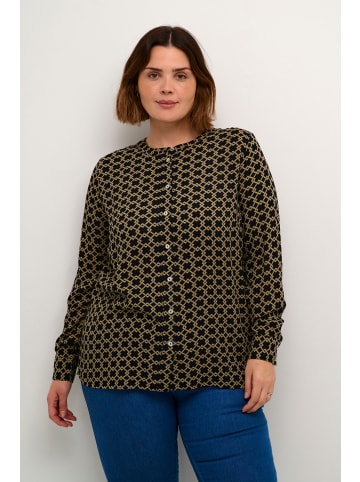 KAFFE curve Langarm - Hemd KCjamida Regular fit in Black/Brown Geometric Print