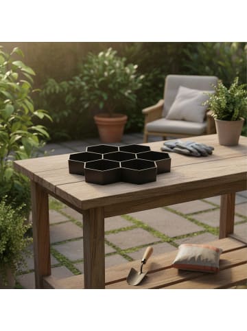relaxdays 2 x Pflasterform "Bienenwabe" in Schwarz - (B)30 x (T)30 cm