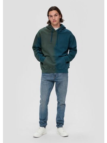 QS Sweatshirt langarm in Olive-petrol