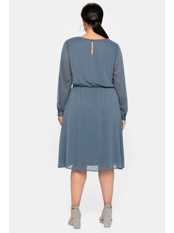 sheego Chiffonkleid in stahlblau