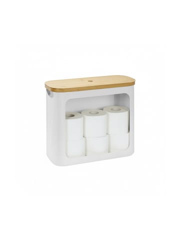 relaxdays Toilettenpapier Aufbewahrung in Weiß - (B)43 x (H)36 x (T)17 cm