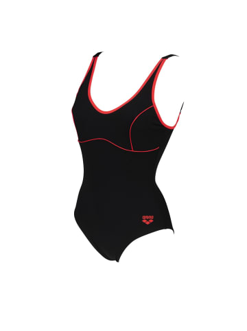 Arena Badeanzug mit Bustier in schwarz-rot