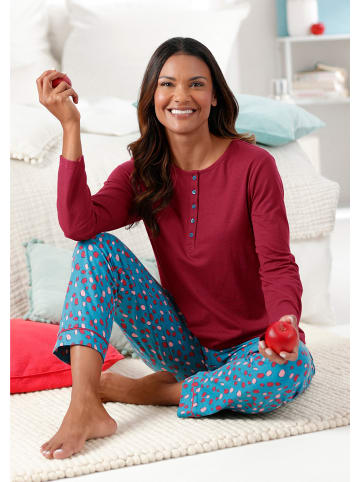 WITT WEIDEN Schlafanzug in dunkelrot-topas-bedruckt