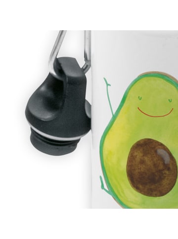 Mr. & Mrs. Panda Trinkflasche Avocado Glücklich ohne Spruch in Weiß