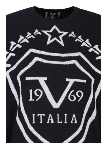 19V69 Italia by Versace Rundhalspullover Enzo in schwarz