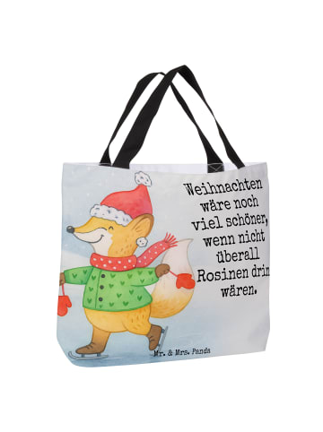 Mr. & Mrs. Panda Shopper Fuchs  Schlittschuhe Design mit Spruch in Weiß