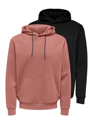 ONLY & SONS Sweatshirt / Hoodie Ceres in Schwarz / rot