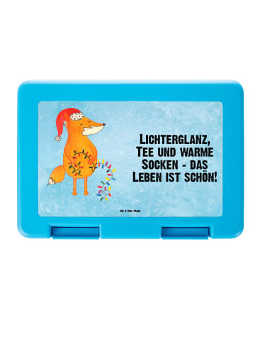 Mr. & Mrs. Panda Aufbewahrungsbox Fuchs Weihnachten mit Spruch in Eisblau