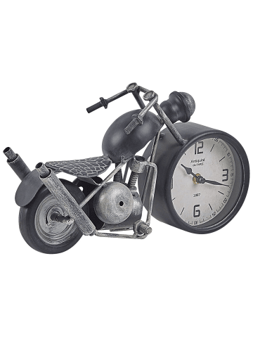 Beliani Tischuhr BERNO in Schwarz/Weiß/Silber - (W) 30 x (H) 19 x (L) 11 cm