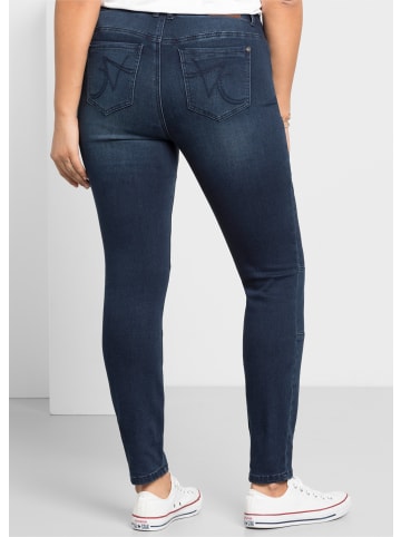 sheego Stretch-Jeans in dark blue denim