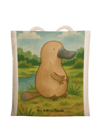 Mr. & Mrs. Panda Schultasche Schnabeltier Mut Design ohne Spruch in Weiß