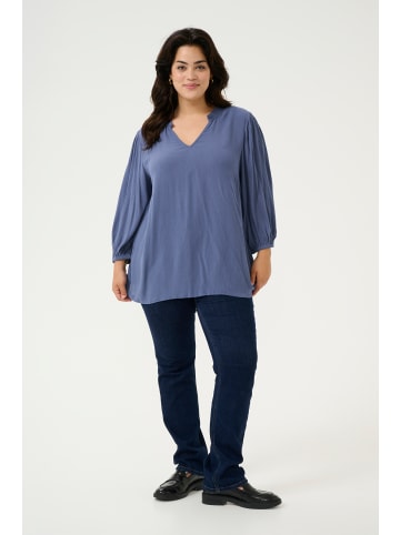 KAFFE curve Langarm-Bluse KCkamille in Blue Indigo