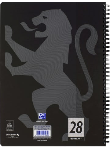 Oxford Collegeblock Touch A4+ 80 Blatt 90g/qm Lineatur 28 schwarz