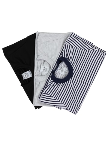 TupTam Kinder Unisex Unterhemd Langarm 3er Pack in schwarz/weiß