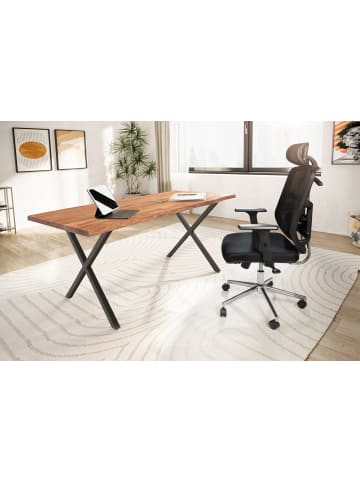 KADIMA DESIGN Schreibtisch 120x60x76 cm Massivholz / Metall Computertisch