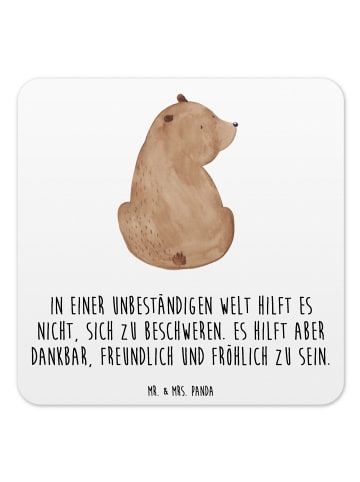 Mr. & Mrs. Panda Glasuntersetzer Bär Schulterblick mit Spruch in Weiß