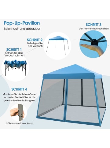 COSTWAY 3x3 m Pop Up Pavillon in Blau