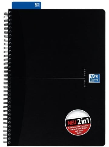 Oxford Collegeblock Smart Black A4+ kariert/liniert 70 Blatt schwarz