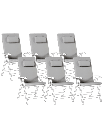 Beliani 6er-Set Auflagen JAVA/AMANTEA PREMIUM in Grau