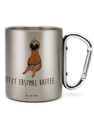 Mr. & Mrs. Panda Becher Faultier Kaffee mit Spruch in Silber