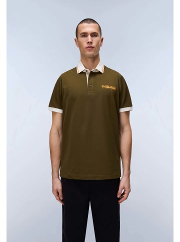 Napapijri Polo E-ZERI SS in Dark Olive