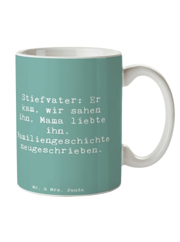 Mr. & Mrs. Panda Teetasse Spruch Stiefvater Liebe mit Spruch in Meeresbrise