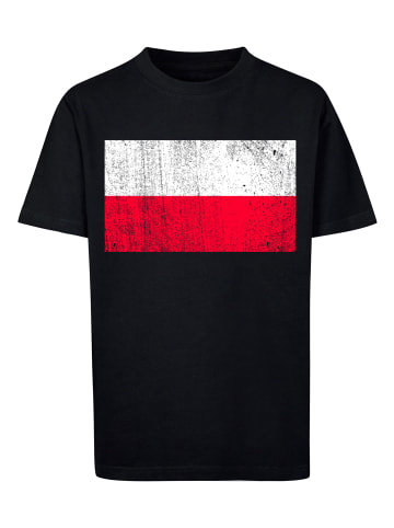 F4NT4STIC T-Shirt Poland Polen Flagge distressed in schwarz