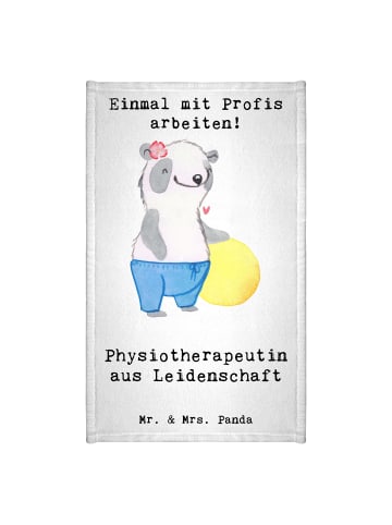Mr. & Mrs. Panda Gästehandtuch Physiotherapeutin Leidenschaft mi... in Weiß