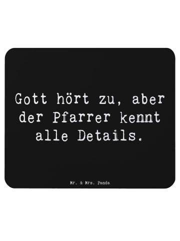 Mr. & Mrs. Panda Mousepad Spruch Pfarrer Details mit Spruch in Schwarz