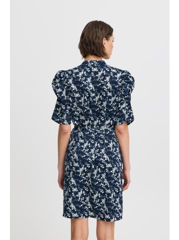 ICHI Kleid IXNINA Regular fit in Total Eclipse/White Flower