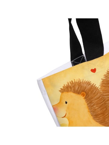 Mr. & Mrs. Panda Strandtasche Igel händchenhaltend Design mit Sp... in Weiß