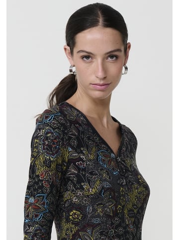 KOROSHI Kurzes bedrucktes Minikleid mit langen Ärmeln in bunt