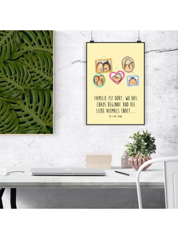 Mr. & Mrs. Panda Bild Igel Familie mit Spruch in Gelb Pastell