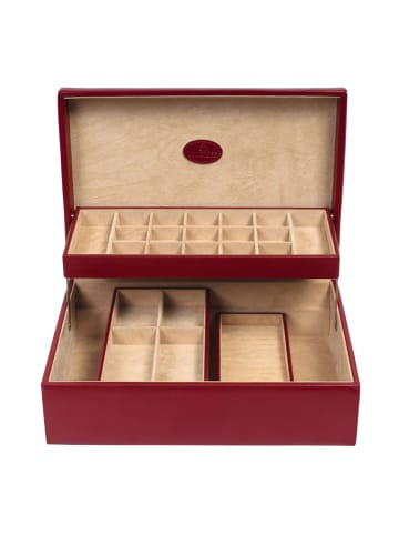 Windrose Merino Schmuckkasten 30.5 cm in rot