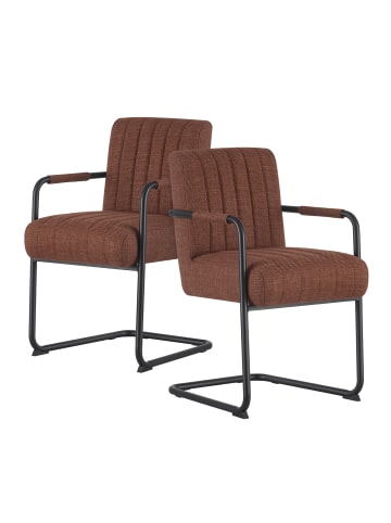 DUBI Möbel 2er-Set: Esszimmerstuhl BEN in Orange - (B)53 x (H)87 x  (T)62 cm