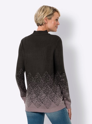 Sieh an! Stehkragenpullover in mauve-graphit-gemustert