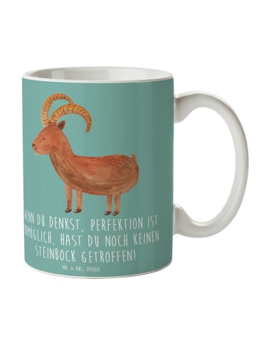 Mr. & Mrs. Panda Trinkbecher Steinbock Perfektion mit Spruch in Meeresbrise
