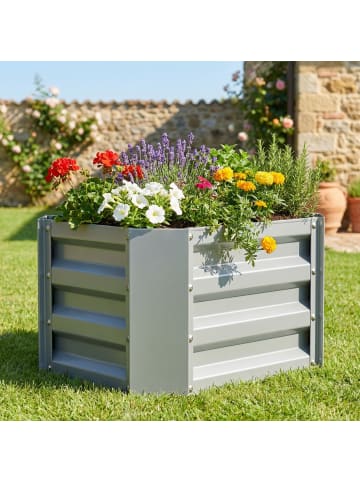 VCM  Metall Pflanzbeet Hochbeet Gartenbeet 50x40 Galdo M in Silber
