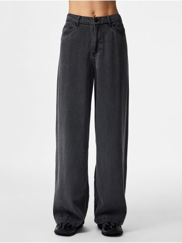 Pieces Wide Fit Jeans in Dark Grey Denim