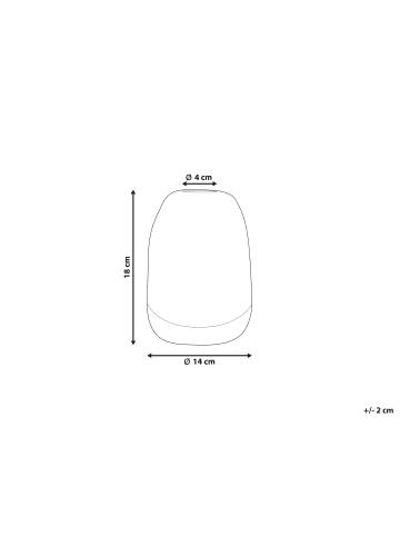 Beliani Blumenvase FYSKA in Grau/Transparent - (W) 14 x (H) 18 x (L) 14 cm