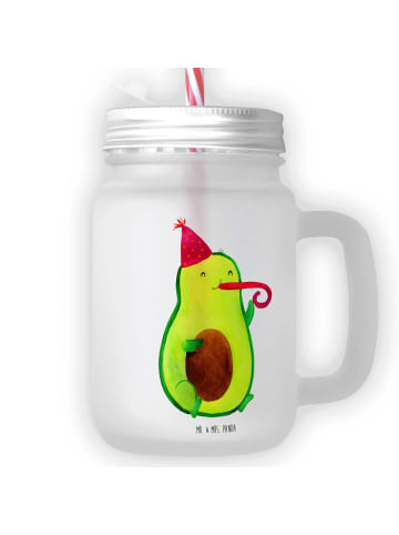 Mr. & Mrs. Panda Blümchentailglas Avocado Feier ohne Spruch in Transparent