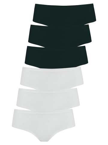 Lisca 6er Pack Panty in white-black