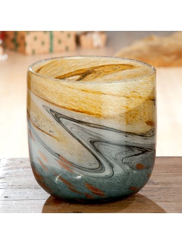 GILDE Vase "Vida" in Blau - (H) 16,5cm
