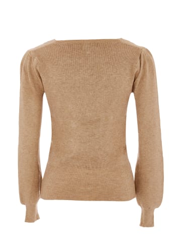 caspio Damen Strickpullover in Dunkelbeige