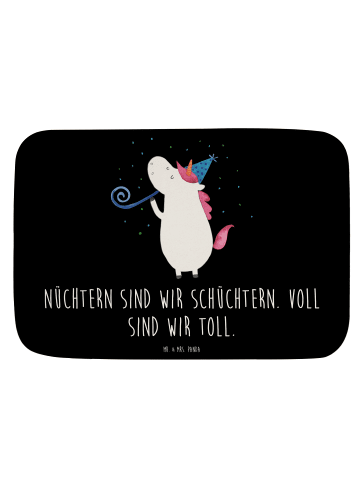 Mr. & Mrs. Panda Duschmatte Einhorn Party mit Spruch in Schwarz