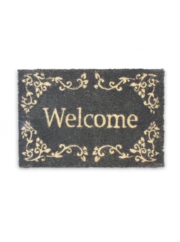 relaxdays Fußmatte Welcome in Schwarz - (B)60 x (T)40 cm