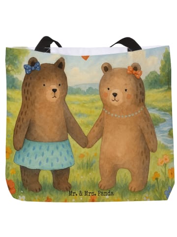 Mr. & Mrs. Panda Tote Bag Bär Freundin Design ohne Spruch in Weiß